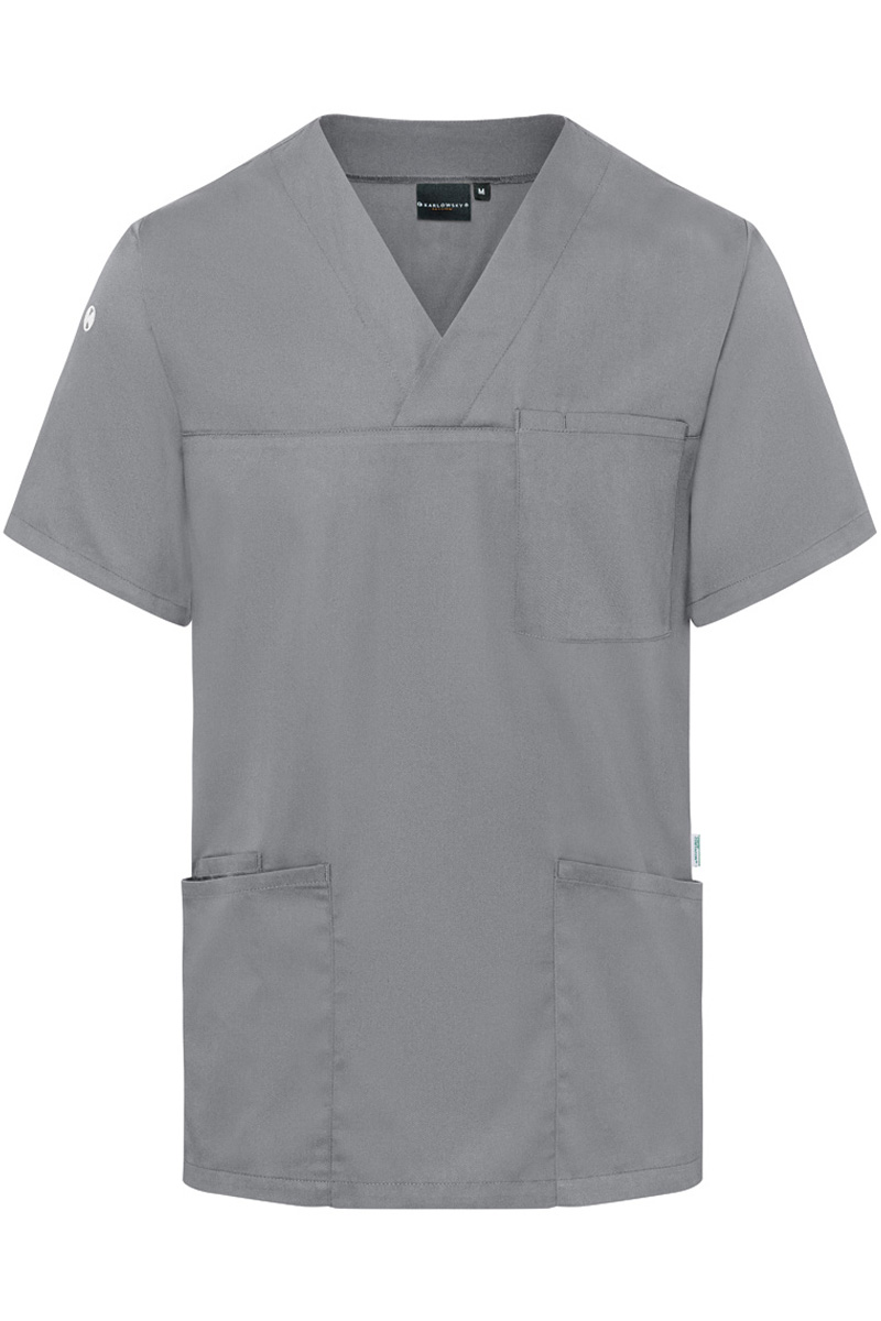 Kasack Herren Platingrau – Kurzarm Herren-Schlupfkasack Essential