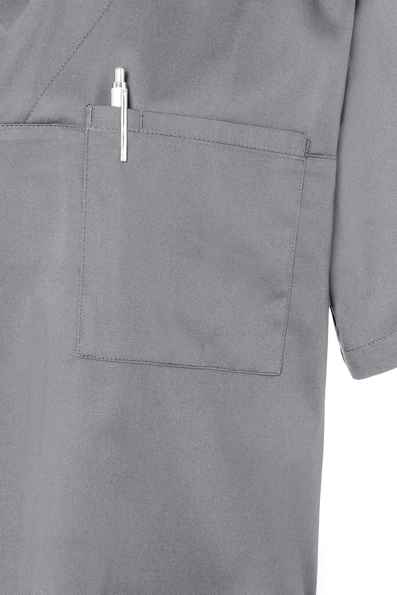 Kasack Herren Platingrau – Kurzarm Herren-Schlupfkasack Essential, Detailansicht