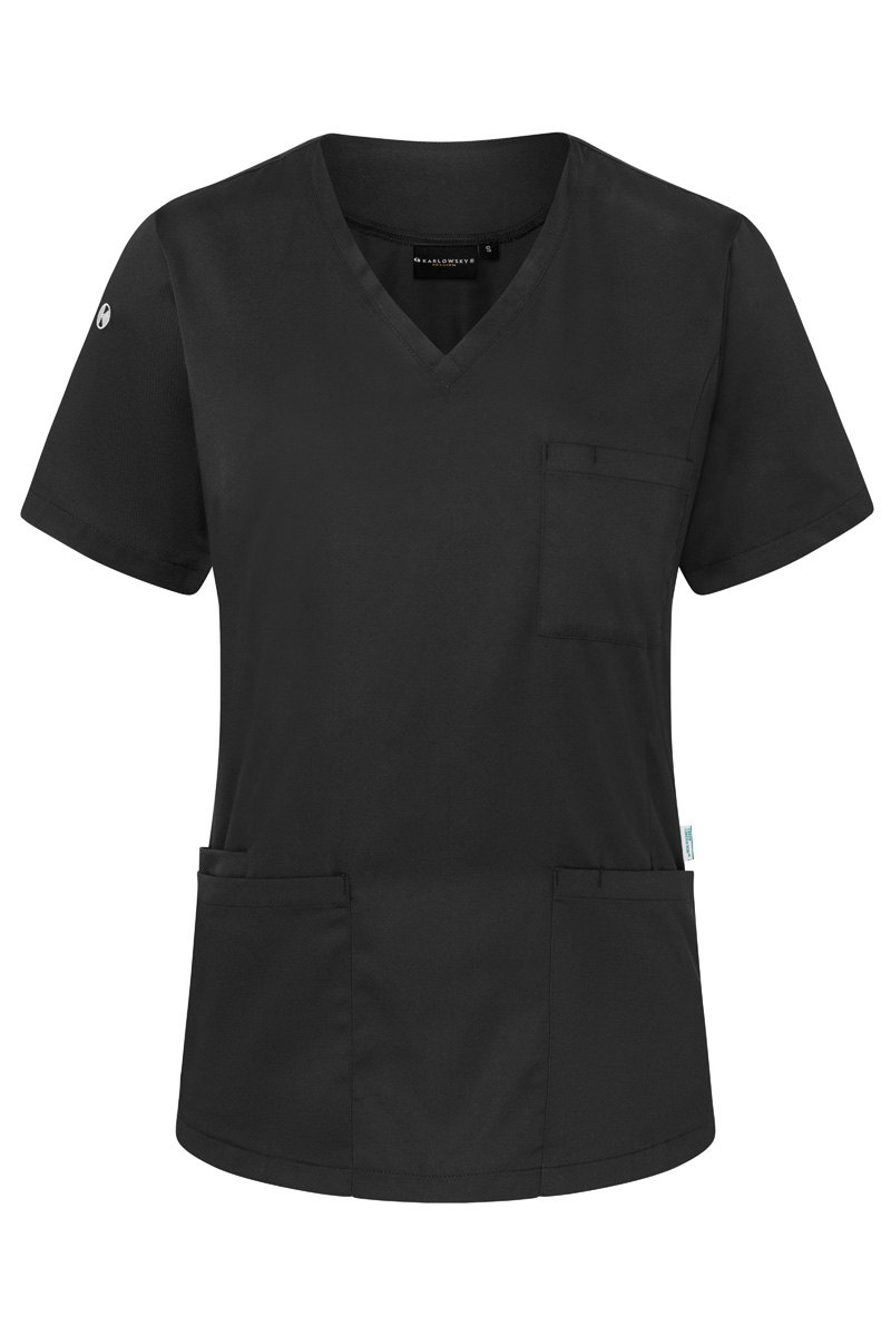 Kasack Damen Schwarz – Kurzarm Damen-Schlupfkasack Essential