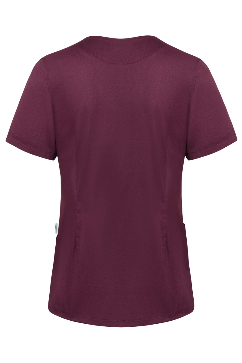 Kasack Damen Aubergine – Kurzarm Damen-Schlupfkasack Essential, Detailansicht