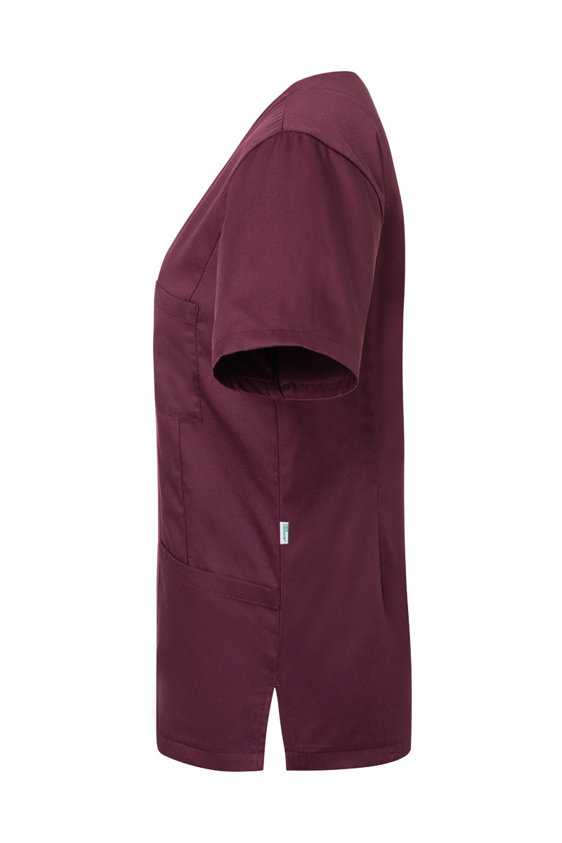 Kasack Damen Aubergine – Kurzarm Damen-Schlupfkasack Essential, Detailansicht