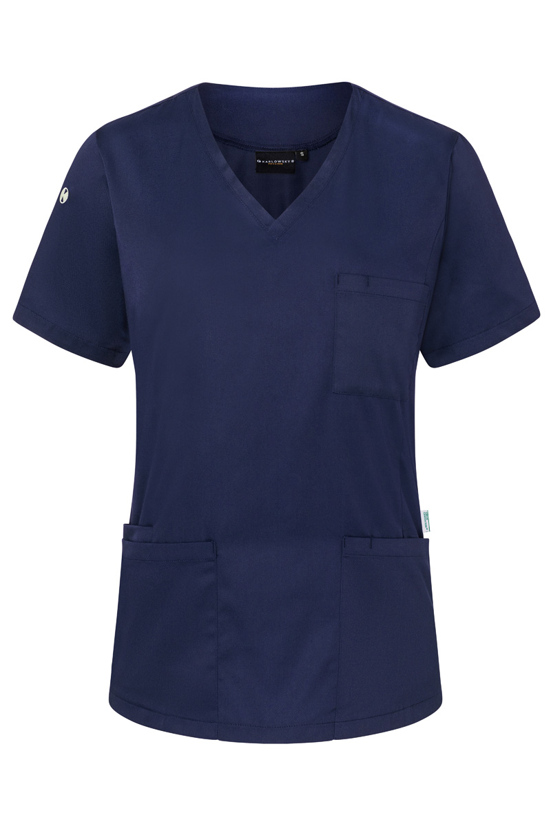 Kasack Damen Marine – Kurzarm Damen-Schlupfkasack Essential, Detailansicht