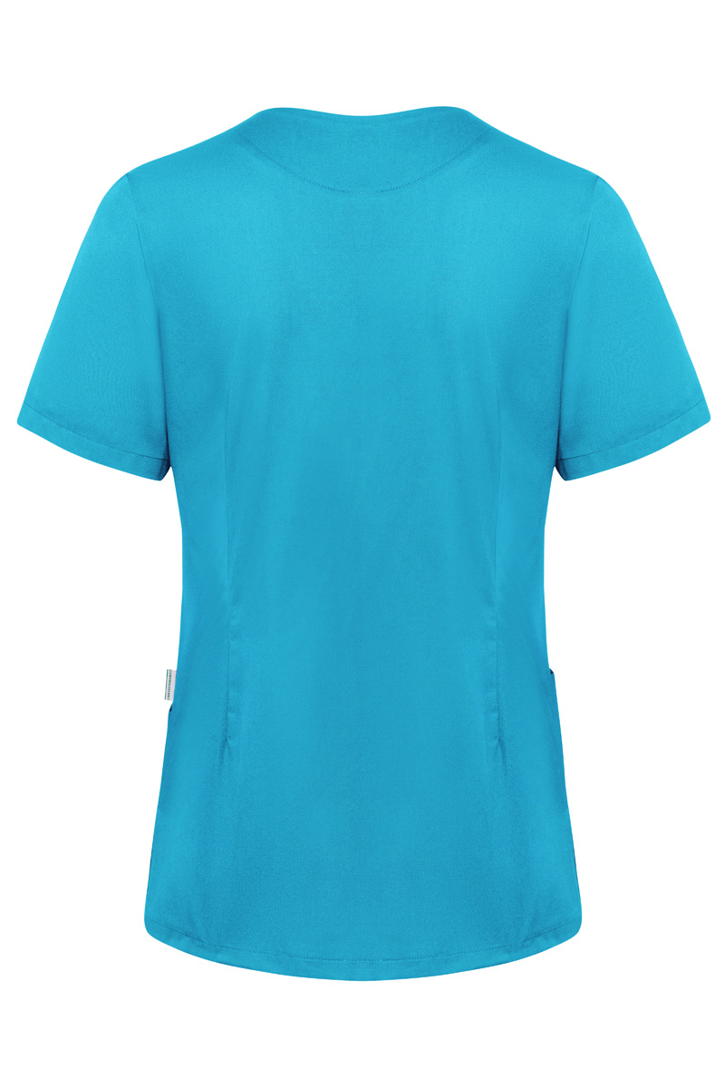 Kasack Damen Pazifikblau – Kurzarm Damen-Schlupfkasack Essential, Detailansicht