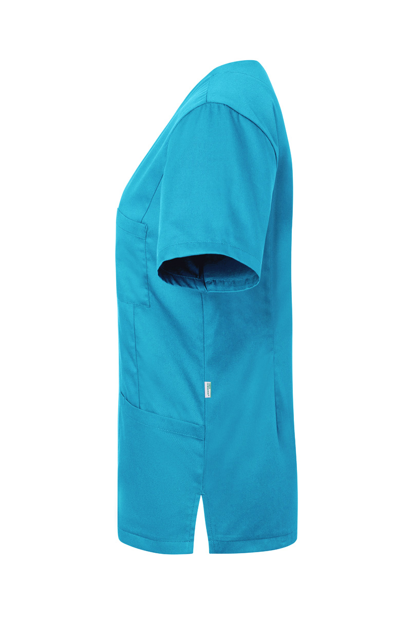 Kasack Damen Pazifikblau – Kurzarm Damen-Schlupfkasack Essential, Detailansicht