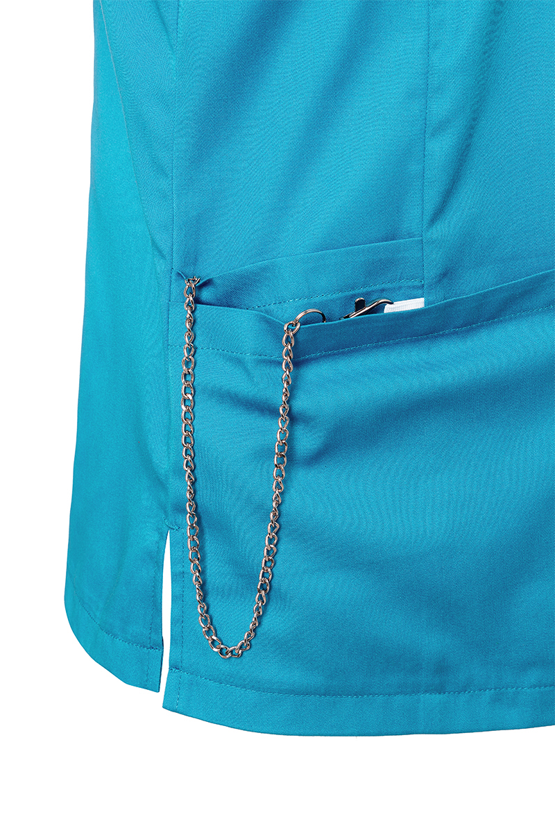 Kasack Damen Pazifikblau – Kurzarm Damen-Schlupfkasack Essential, Detailansicht