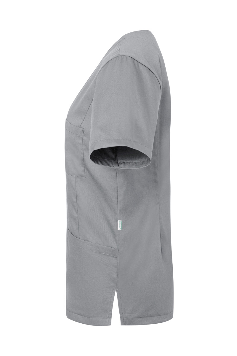 Kasack Damen Platingrau – Kurzarm Damen-Schlupfkasack Essential, Detailansicht