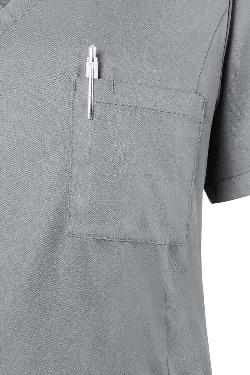 Kasack Damen Platingrau – Kurzarm Damen-Schlupfkasack Essential, Detailansicht