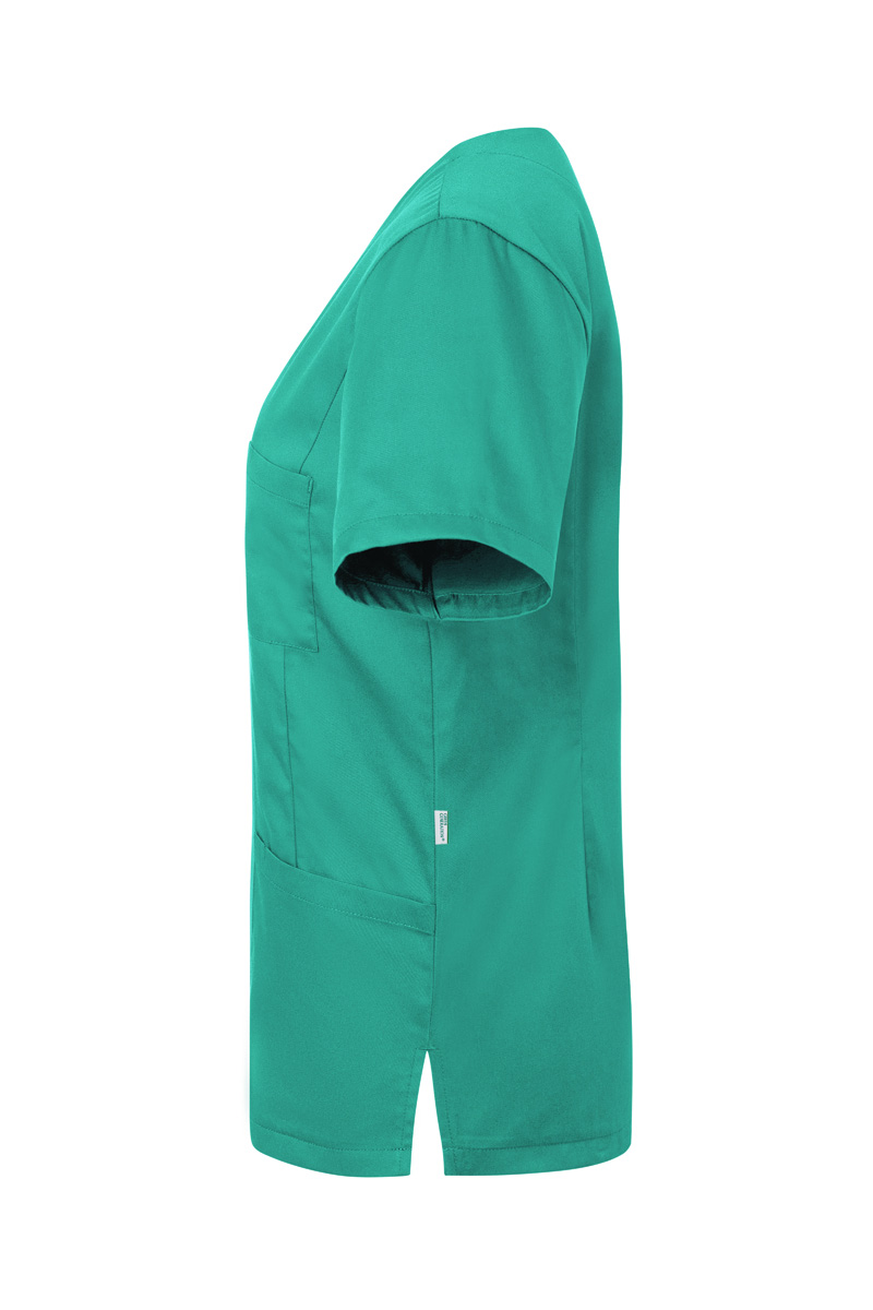 Kasack Damen Smaragdgrün – Kurzarm Damen-Schlupfkasack Essential, Detailansicht