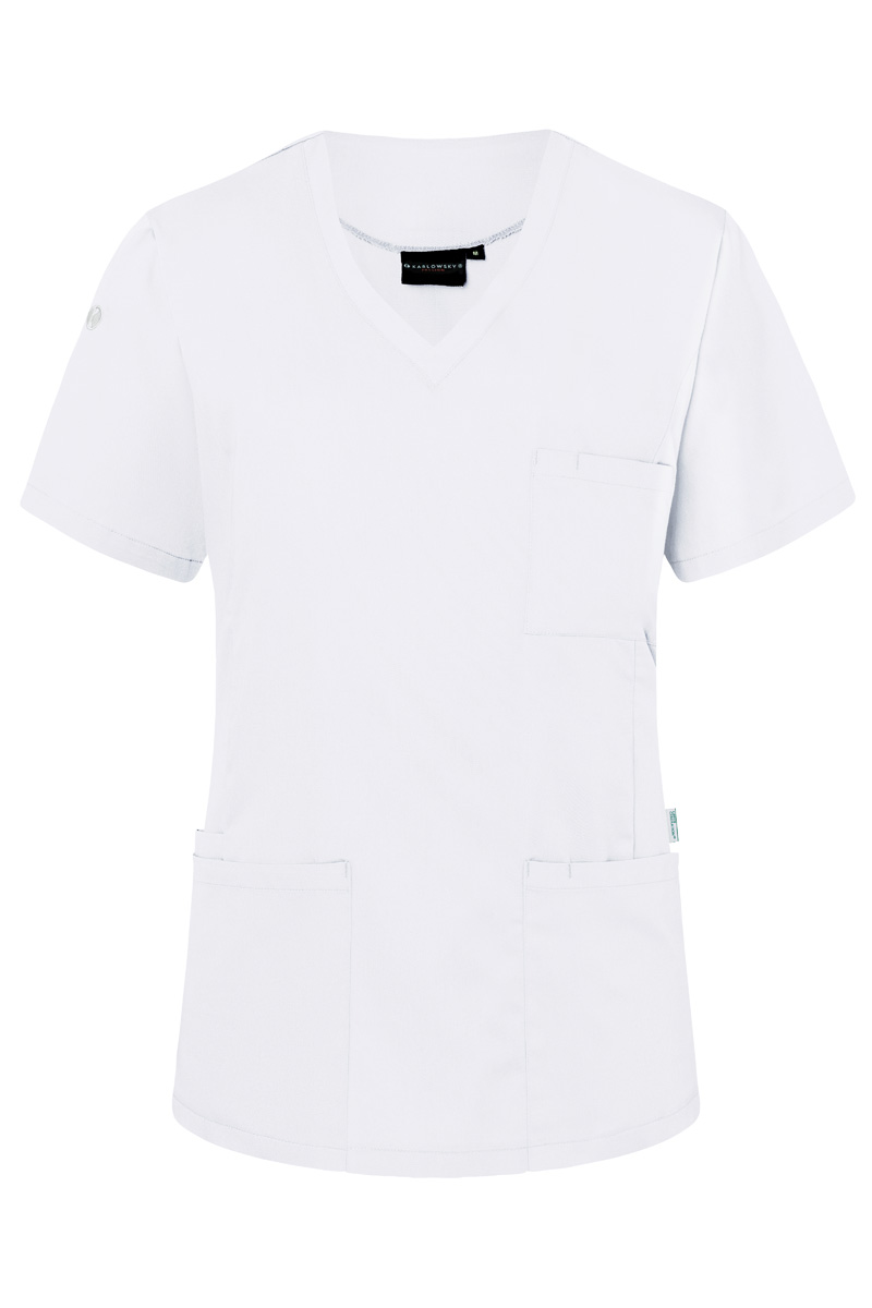 Kasack Damen Weiß – Kurzarm Damen-Schlupfkasack Essential