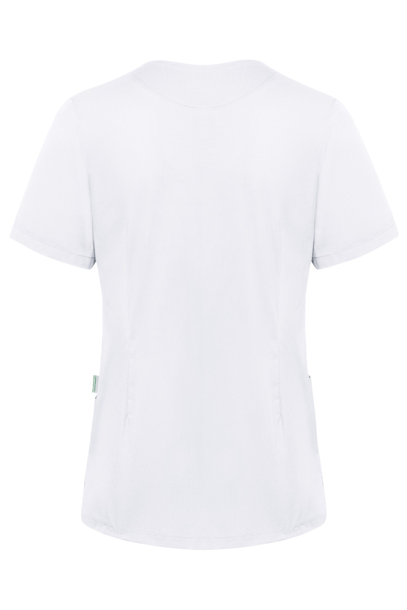Kasack Damen Weiß – Kurzarm Damen-Schlupfkasack Essential, Detailansicht