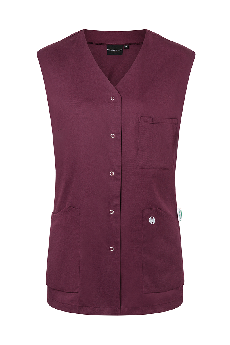 Kasack Damen Aubergine – Ärmelloser Damenkasack Essential