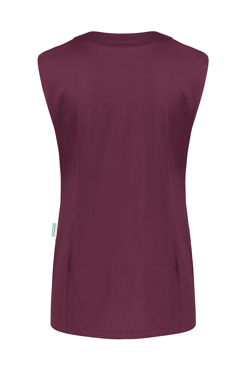 Kasack Damen Aubergine – Ärmelloser Damenkasack Essential, Detailansicht