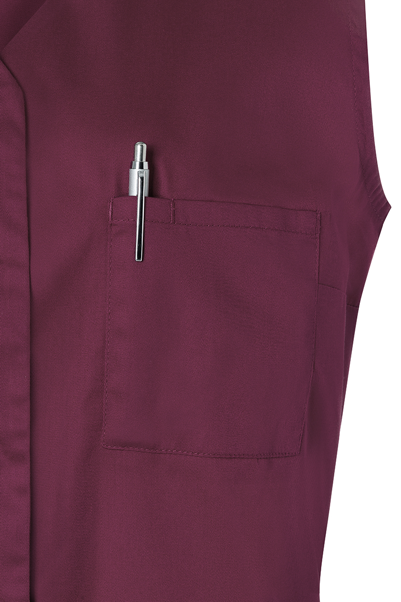 Kasack Damen Aubergine – Ärmelloser Damenkasack Essential, Detailansicht