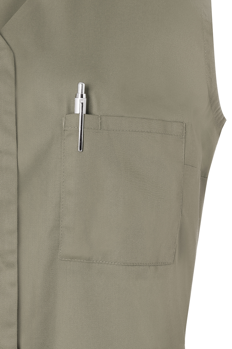 Kasack Damen Salbei – Ärmelloser Damenkasack Essential, Detailansicht