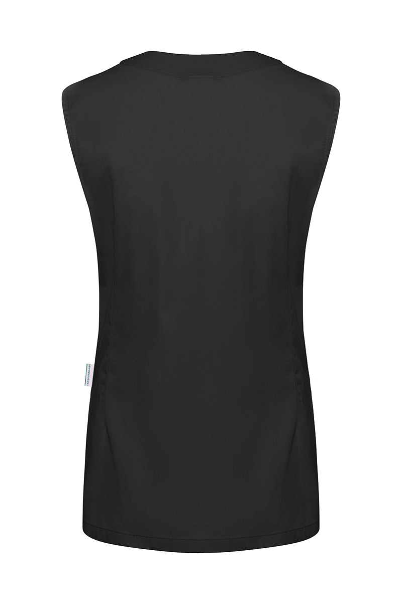 Kasack Damen Schwarz – Ärmelloser Damenkasack Essential, Detailansicht