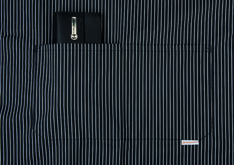 Latzschürze Unisex Schwarz – Latzschürze Carlo, Detailansicht