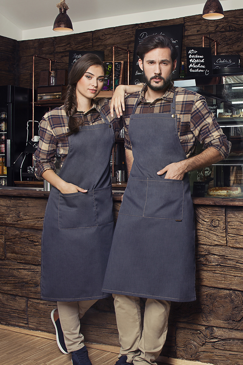 Latzschürze Unisex – Latzschürze Jeans-Style