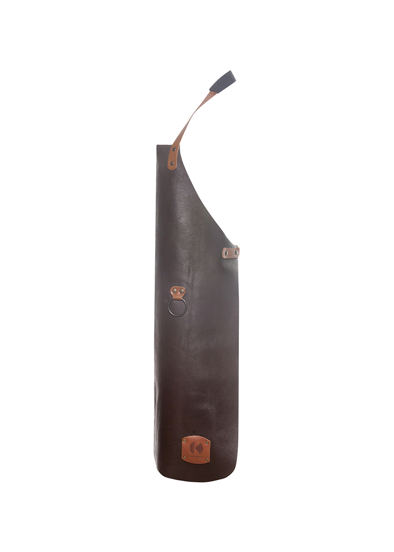 Latzschürze Unisex Mokka – Leder Latzschürze, Detailansicht