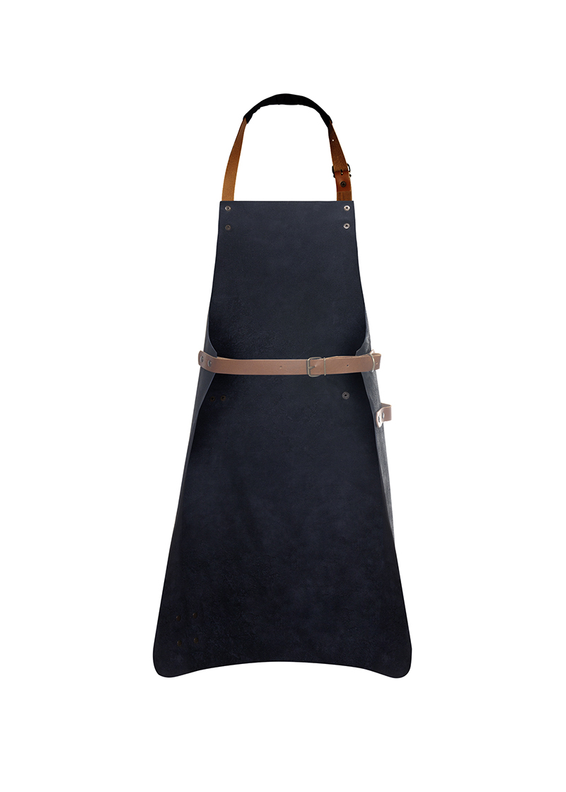 Latzschürze Unisex Tinte – Leder Latzschürze, Detailansicht