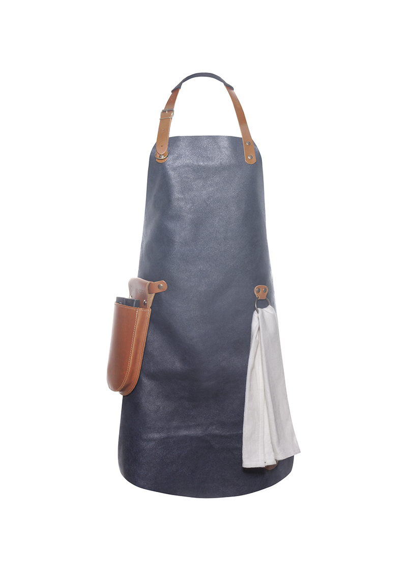 Latzschürze Unisex Tinte – Leder Latzschürze, Detailansicht