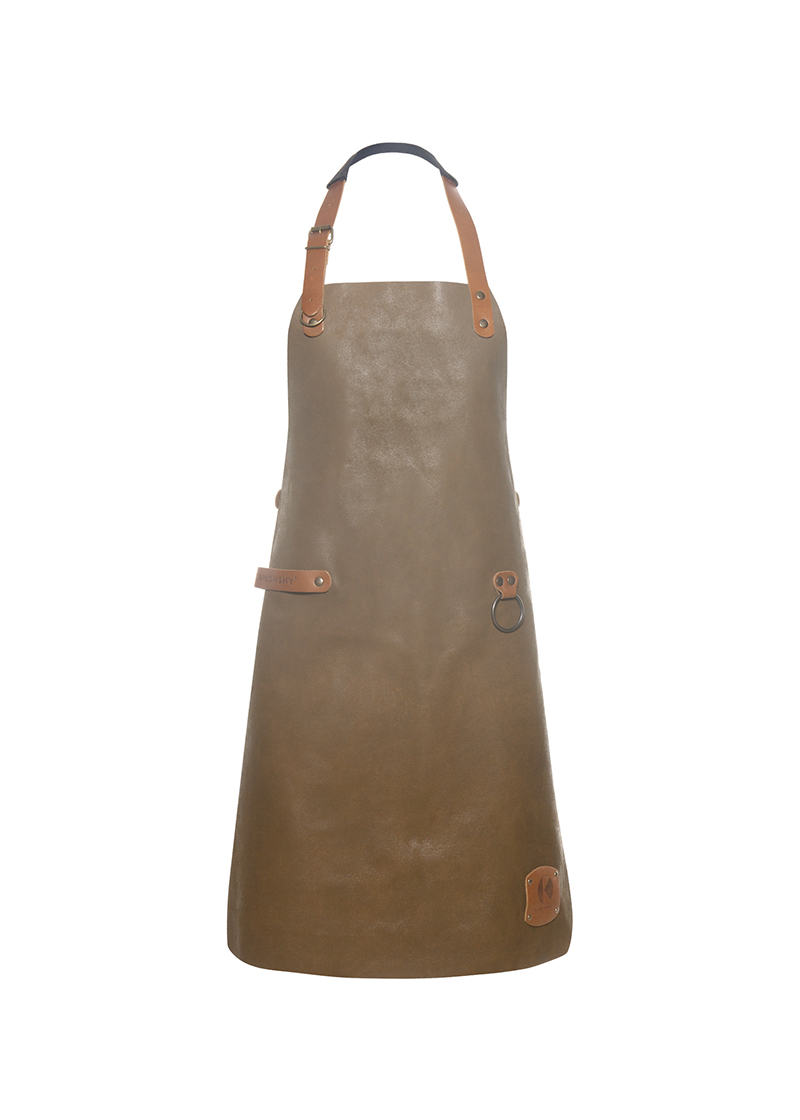 Latzschürze Unisex Toffee – Leder Latzschürze, Detailansicht