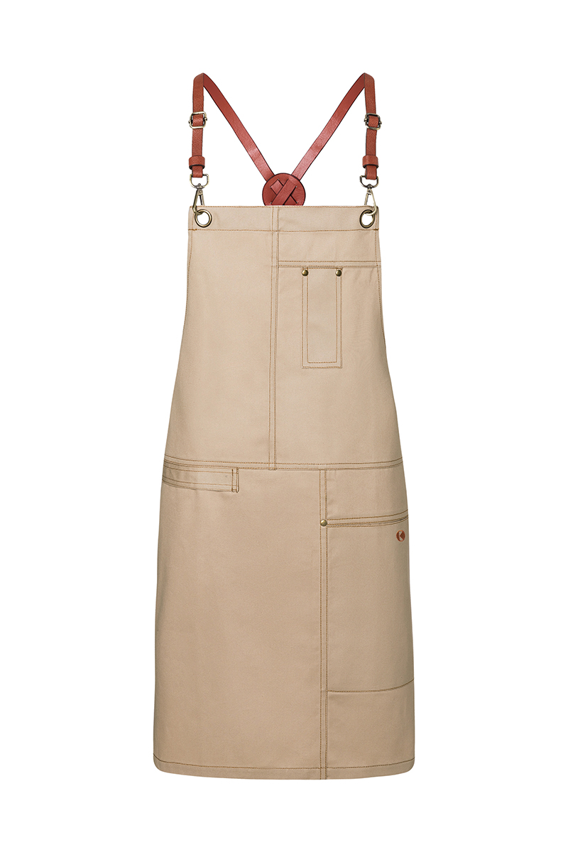 Latzschürze Unisex Beige – Latzschürze Urban X-Style, Detailansicht