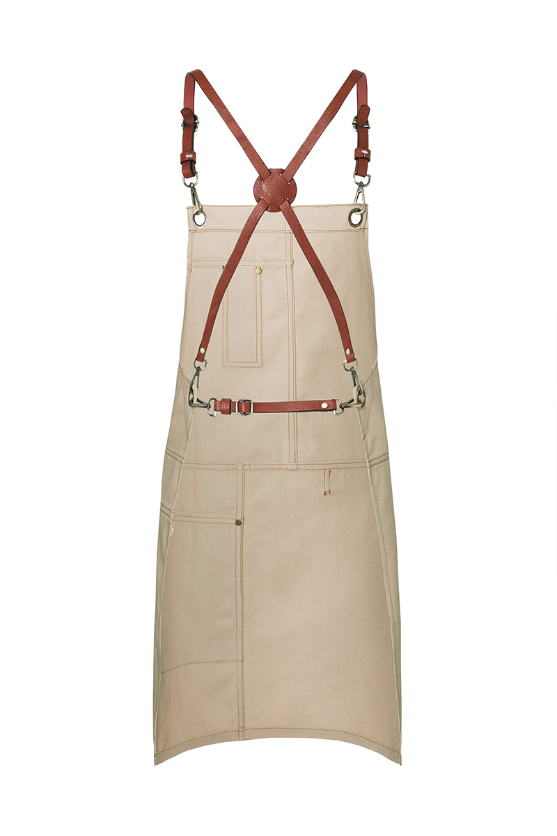 Latzschürze Unisex Beige – Latzschürze Urban X-Style, Detailansicht