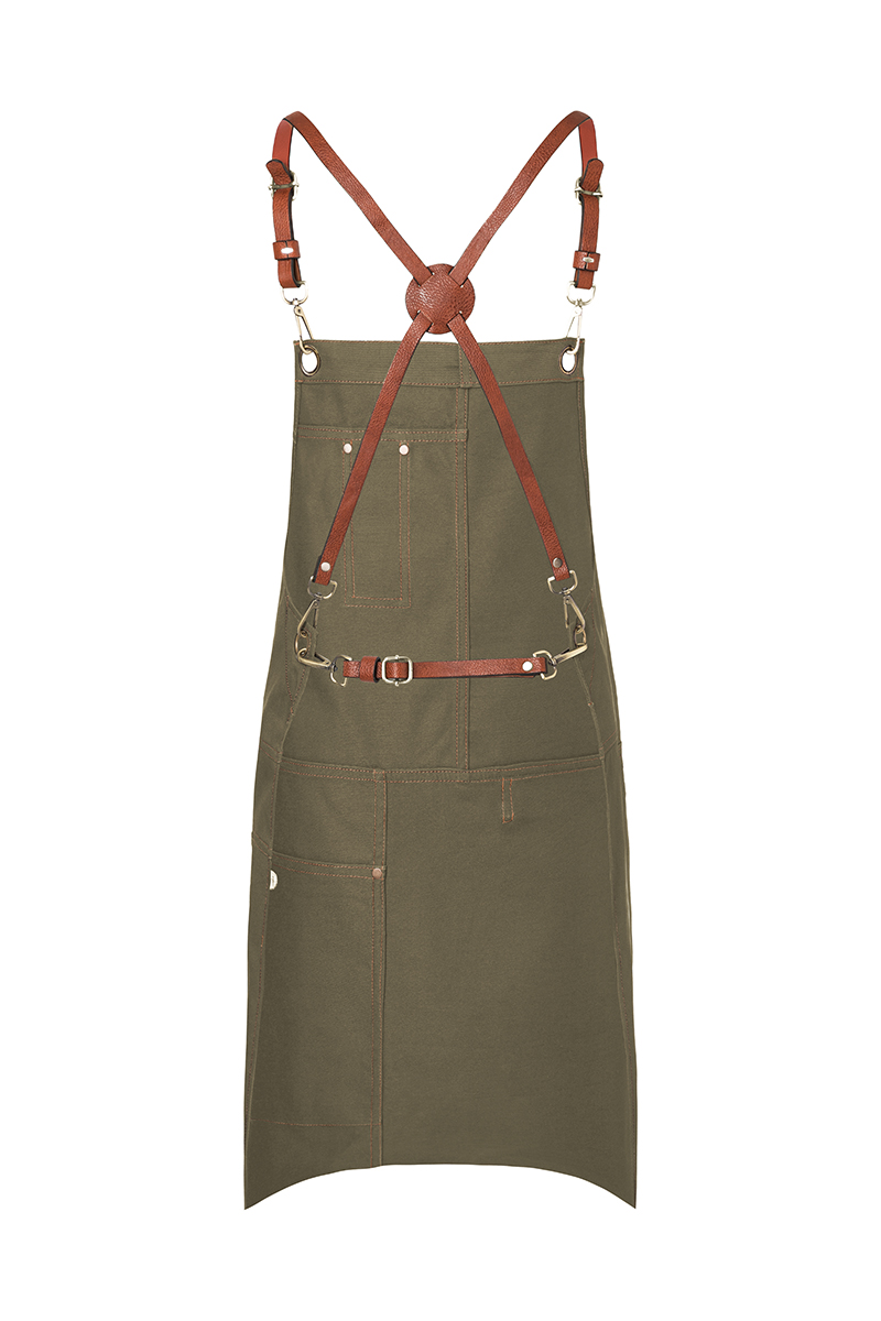 Latzschürze Unisex Khaki – Latzschürze Urban X-Style, Detailansicht