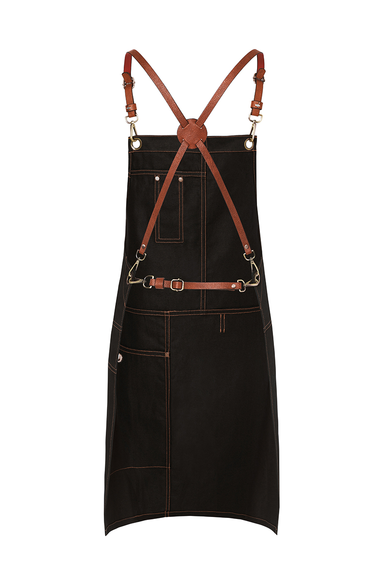Latzschürze Unisex Schwarz – Latzschürze Urban X-Style, Detailansicht