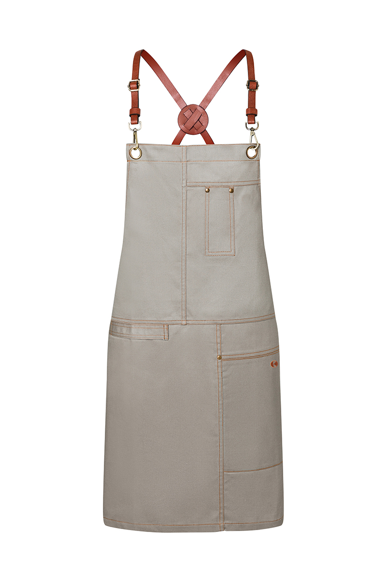 Latzschürze Unisex Steingrau – Latzschürze Urban X-Style, Detailansicht