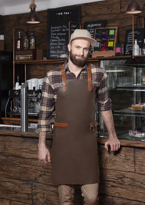 Latzschürze Unisex – Leder Latzschürze X-Style mit Kreuzträgern