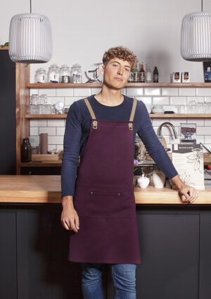 Latzschürze Unisex – Latzschürze Urban-Nature mit Kreuzbändern und großer Tasche