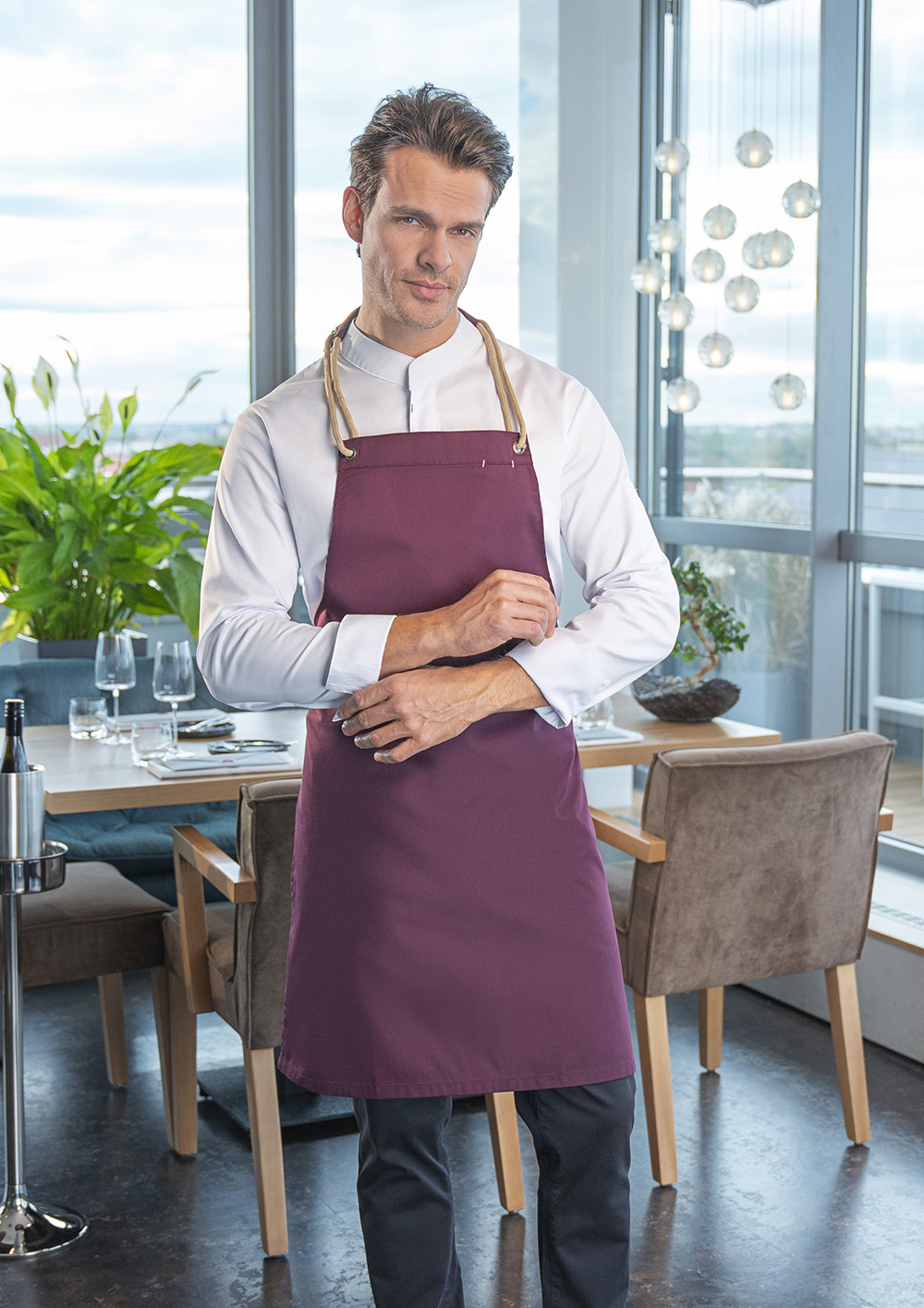 Latzschürze Unisex Aubergine – Latzschürze New-Nature