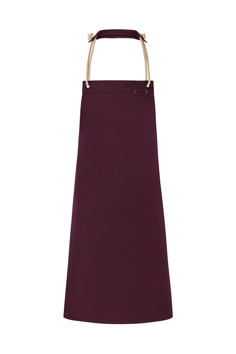 Latzschürze Unisex Aubergine – Latzschürze New-Nature, Detailansicht