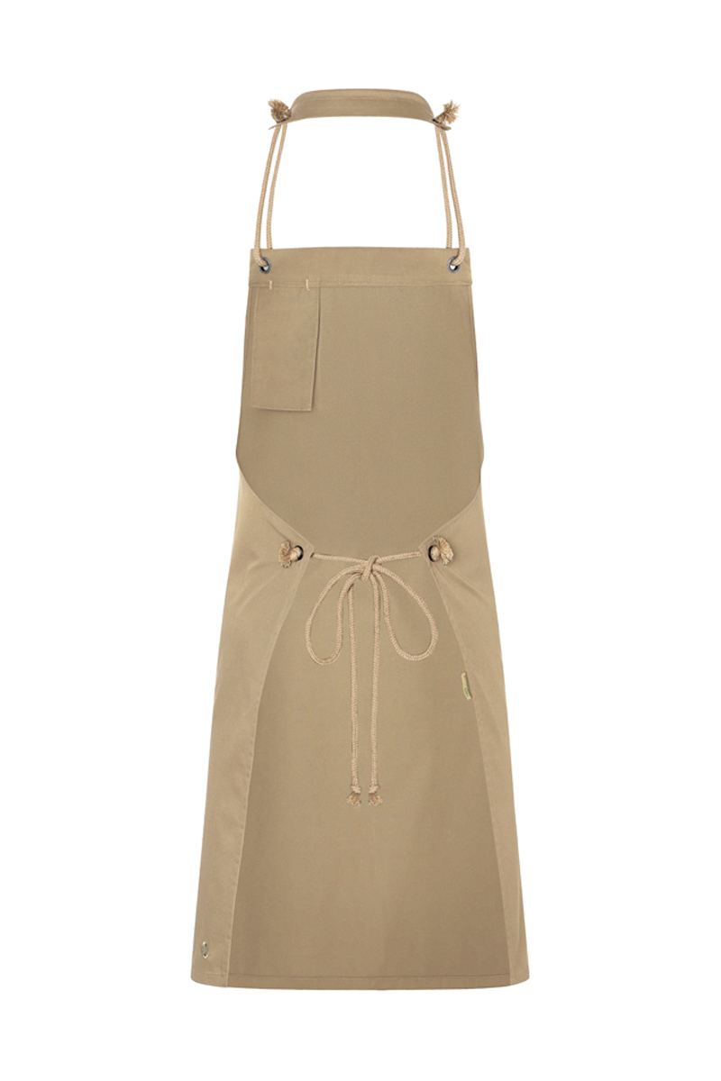 Latzschürze Unisex Kieselbeige – Latzschürze New-Nature, Detailansicht