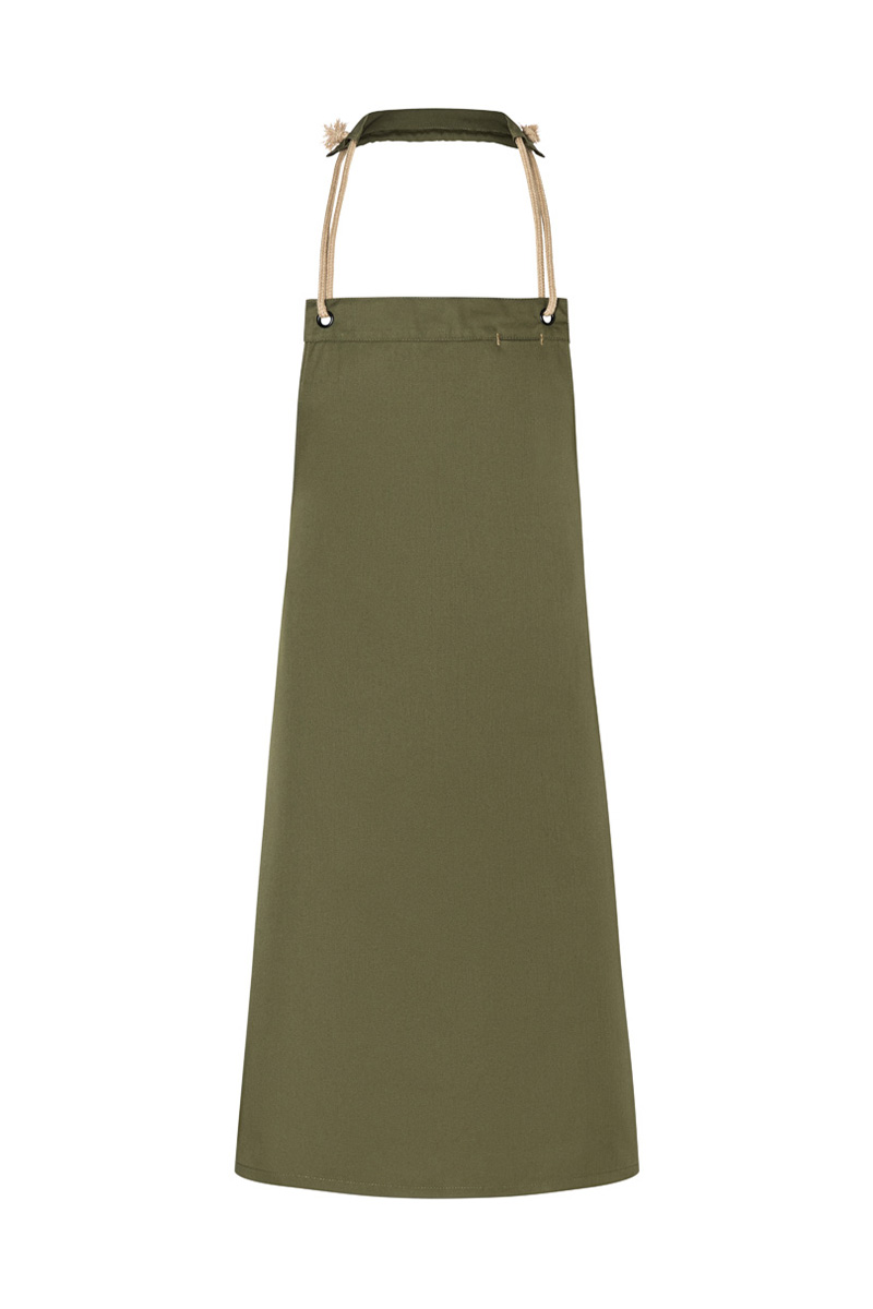 Latzschürze Unisex Moosgrün – Latzschürze New-Nature, Detailansicht
