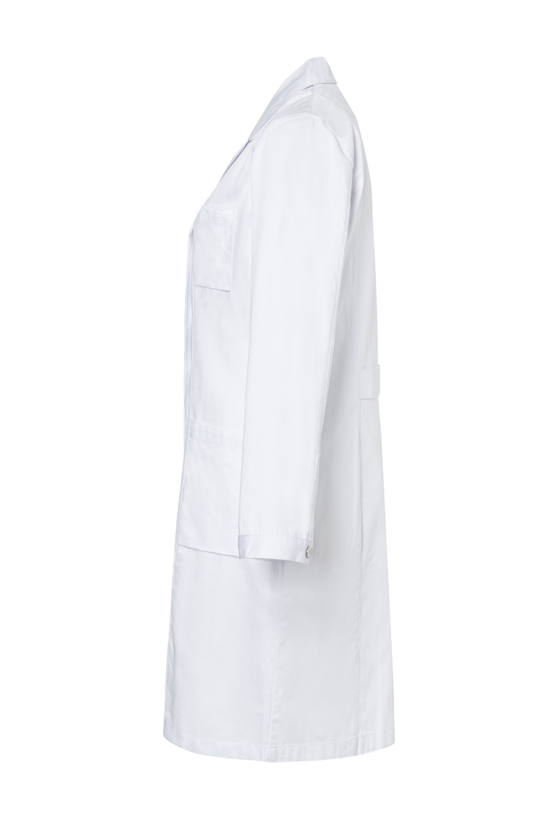 Mantel Damen Weiß – Damen Arzt- und Labormantel Classic-Shape mit Reverskragen, Detailansicht