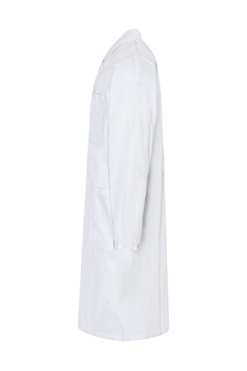 Mantel Herren Weiß – Herren Arzt- und Labormantel Classic-Shape mit Reverskragen, Detailansicht