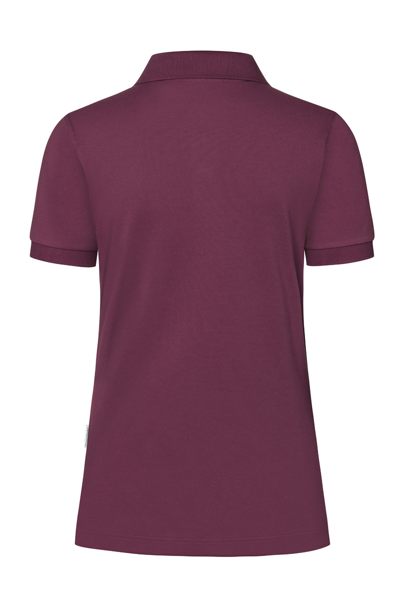 Poloshirt Damen Aubergine – Damen Workwear Poloshirt Modern-Flair, Detailansicht