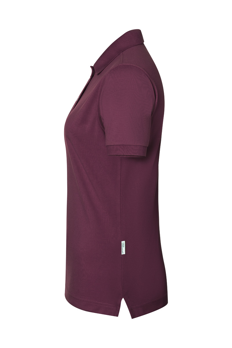 Poloshirt Damen Aubergine – Damen Workwear Poloshirt Modern-Flair, Detailansicht