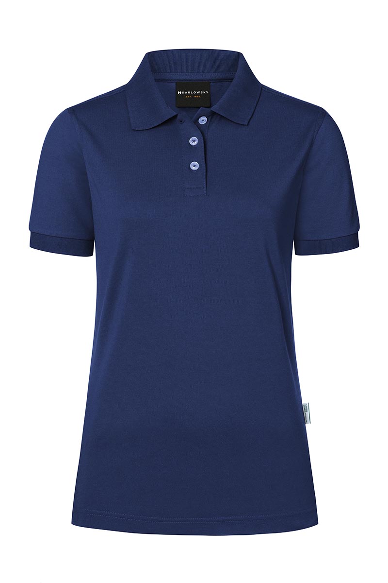 Poloshirt Damen Marine – Damen Workwear Poloshirt Modern-Flair, Detailansicht