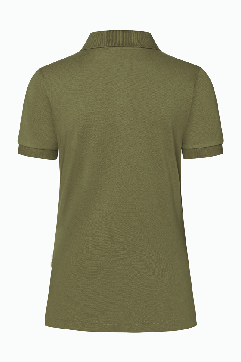 Poloshirt Damen Moosgrün – Damen Workwear Poloshirt Modern-Flair, Detailansicht