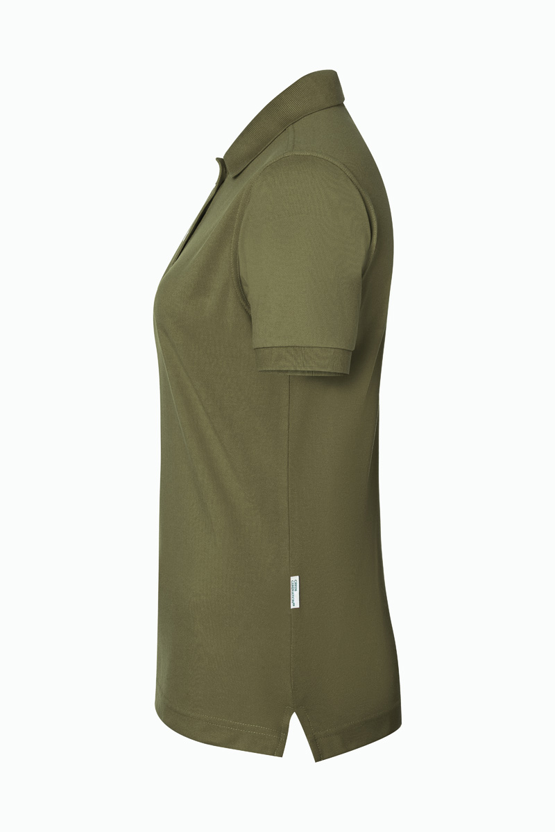 Poloshirt Damen Moosgrün – Damen Workwear Poloshirt Modern-Flair, Detailansicht