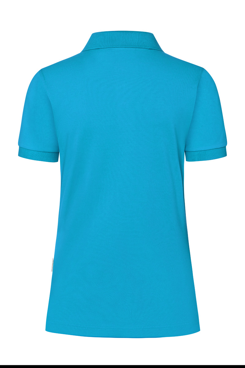 Poloshirt Damen Pazifikblau – Damen Workwear Poloshirt Modern-Flair, Detailansicht