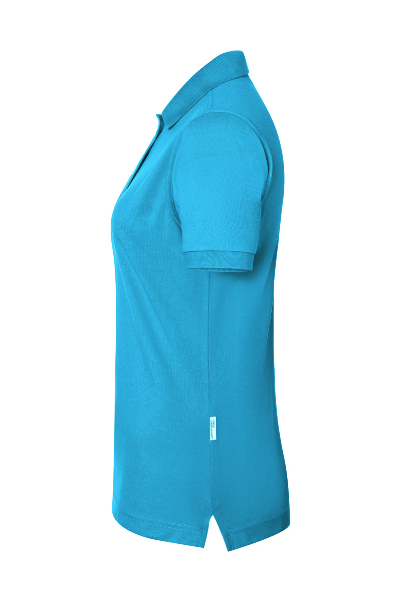 Poloshirt Damen Pazifikblau – Damen Workwear Poloshirt Modern-Flair, Detailansicht