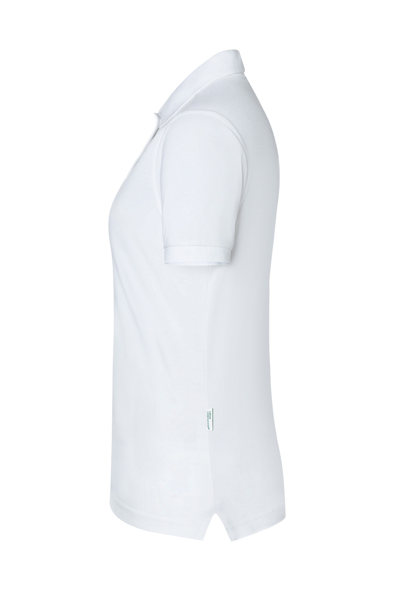 Poloshirt Damen Weiß – Damen Workwear Poloshirt Modern-Flair, Detailansicht