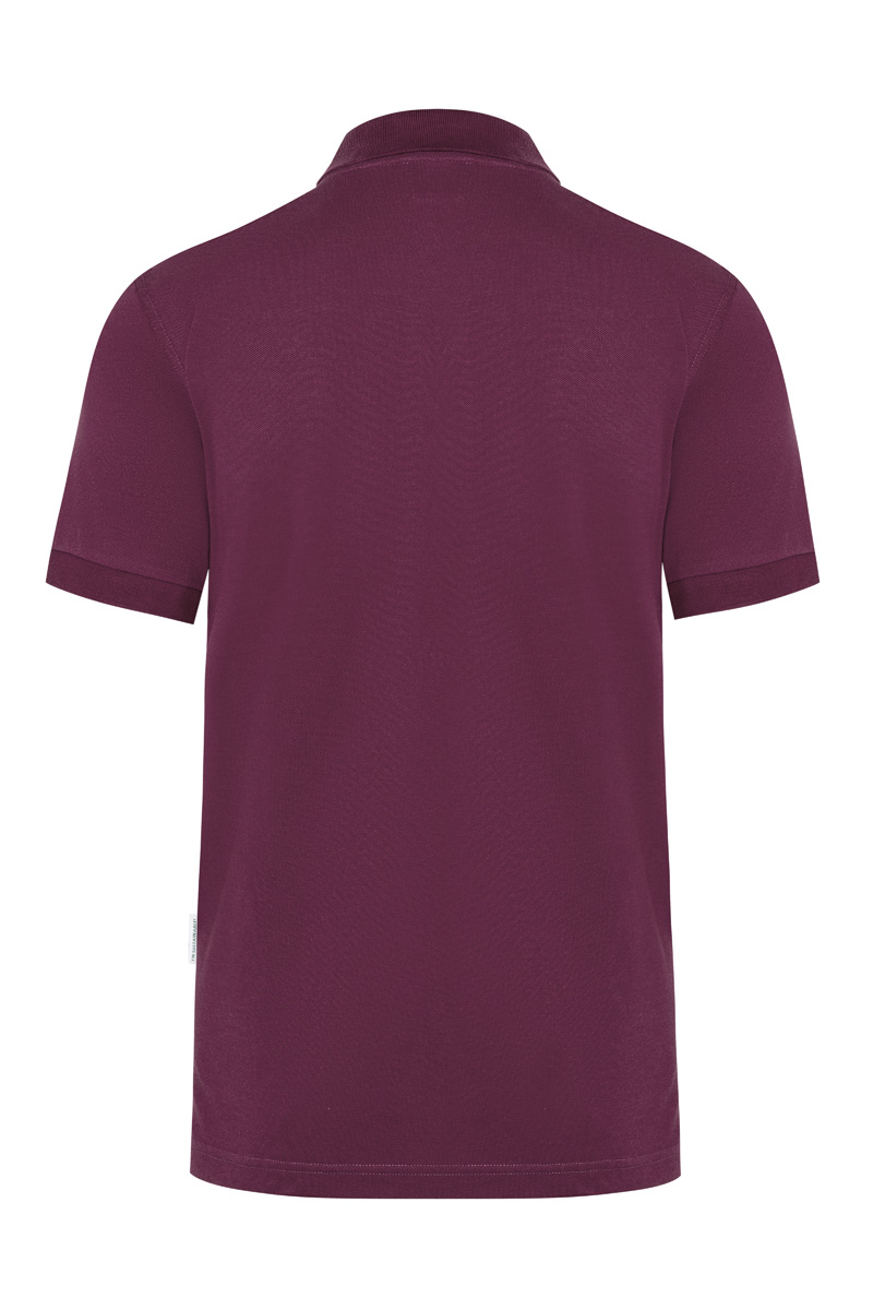 Poloshirt Herren Aubergine – Herren Workwear Poloshirt Modern-Flair, Detailansicht