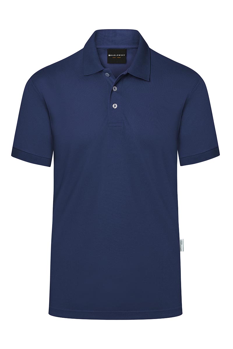 Poloshirt Herren Marine – Herren Workwear Poloshirt Modern-Flair, Detailansicht