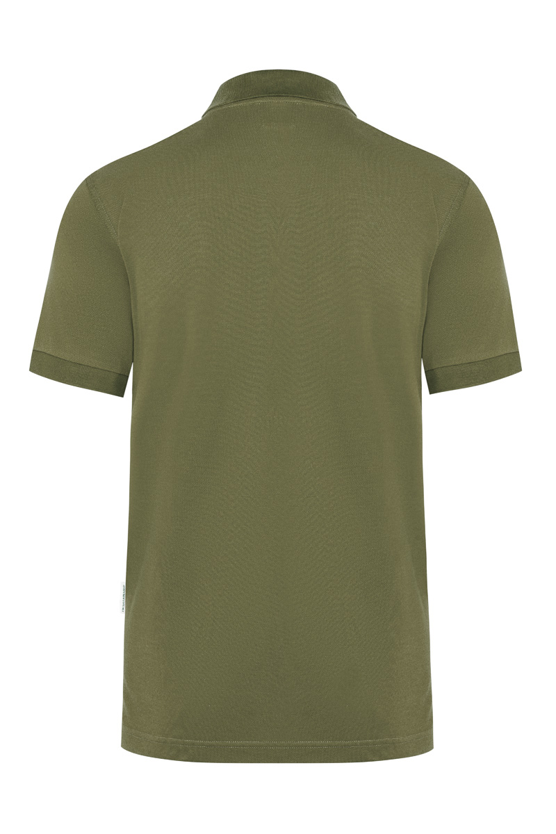 Poloshirt Herren Moosgrün – Herren Workwear Poloshirt Modern-Flair, Detailansicht