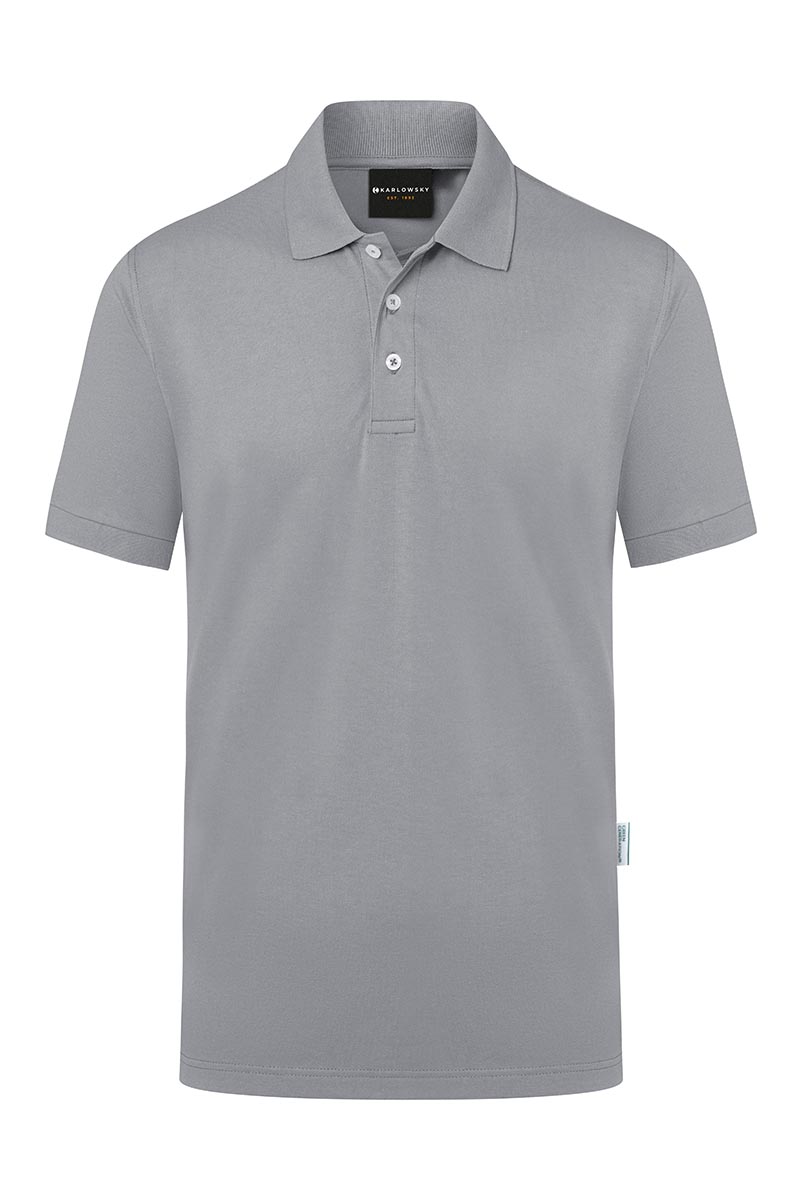 Poloshirt Herren Platingrau – Herren Workwear Poloshirt Modern-Flair, Detailansicht